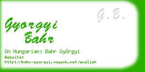 gyorgyi bahr business card